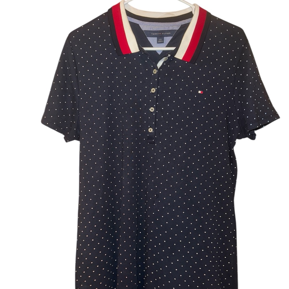 Tommy Hilfiger Navy Polka Dot Polo Dress – Size Large